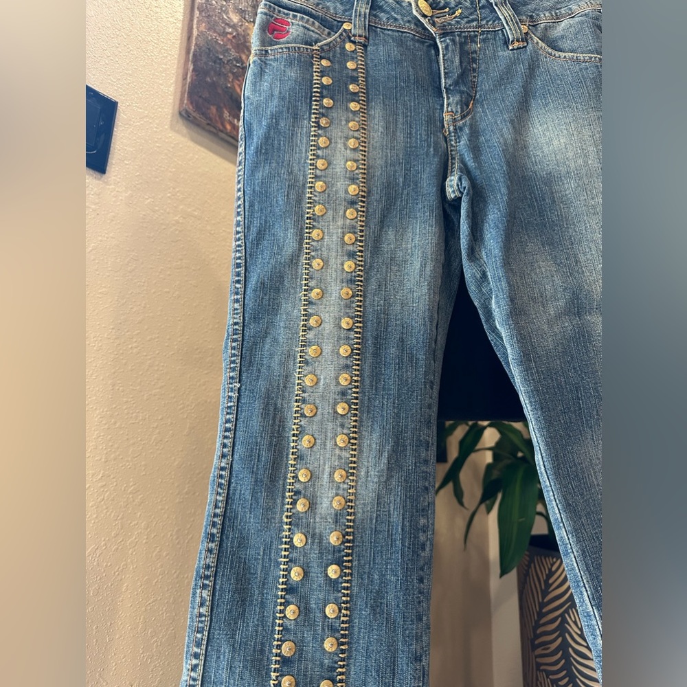 VINTAGE PEPE JEANS LONDON GARMENT DETAILS WOMENS CROP JEAN JE SIZE 28 BLUE - Picture 2 of 12